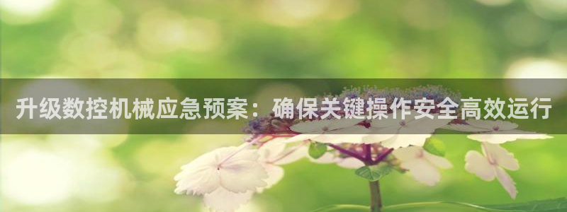 天辰娱乐十分彩:升级数控机械应急预案:确保关键操作安全高效运行