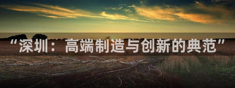 天辰娱乐视频:“深圳:高端制造与创新的典范”